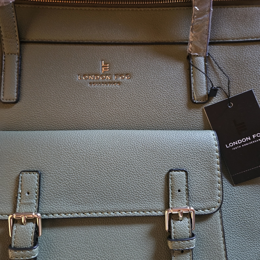 NWT London Fog Sophia Pebble Tote Olive Green 100th Anniversary